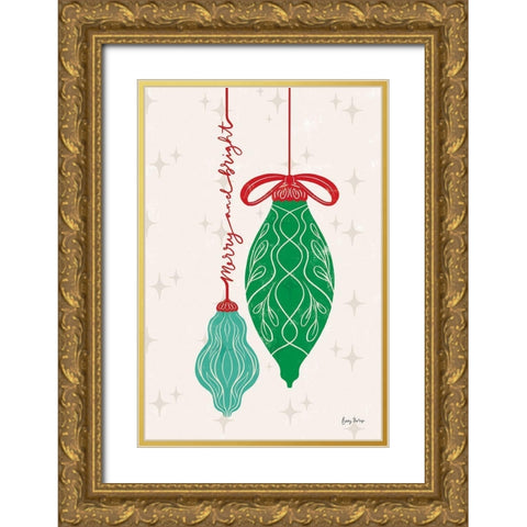 Retro Ornaments IV Gold Ornate Wood Framed Art Print with Double Matting by Thorns, Becky
