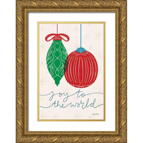 Retro Ornaments VI Gold Ornate Wood Framed Art Print with Double Matting by Thorns, Becky