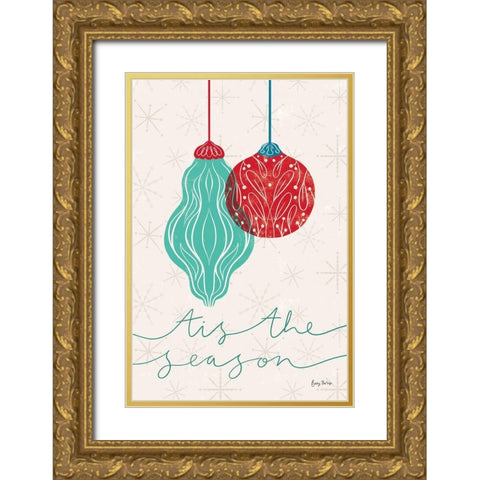 Retro Ornaments VII Gold Ornate Wood Framed Art Print with Double Matting by Thorns, Becky