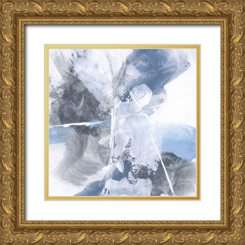White Line Blues IV Gold Ornate Wood Framed Art Print with Double Matting by Paschke, Chris