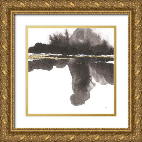 Mountain Reflection Gold Ornate Wood Framed Art Print with Double Matting by Paschke, Chris