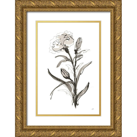 Carnation I Gold Ornate Wood Framed Art Print with Double Matting by Paschke, Chris
