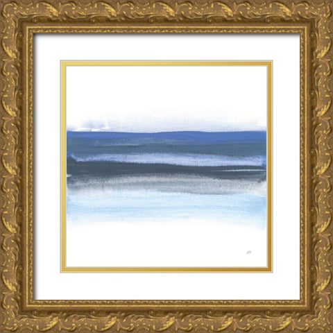 Shaded Blues I Gold Ornate Wood Framed Art Print with Double Matting by Paschke, Chris