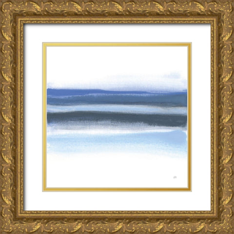 Shaded Blues III Gold Ornate Wood Framed Art Print with Double Matting by Paschke, Chris