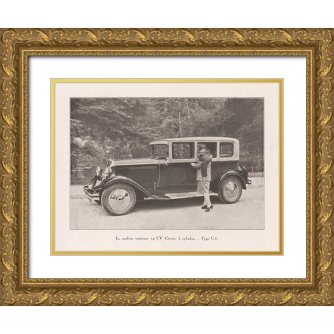 French Country Drive II Gold Ornate Wood Framed Art Print with Double Matting by Wild Apple Portfolio