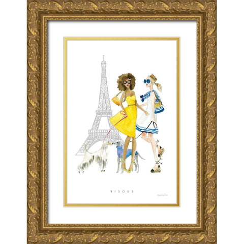 Paris Girlfriend I Gold Ornate Wood Framed Art Print with Double Matting by Charro, Mercedes Lopez