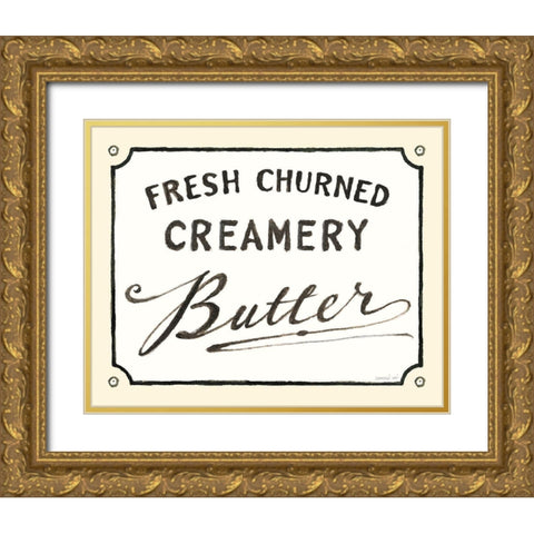 Creamery Butter Gold Ornate Wood Framed Art Print with Double Matting by Nai, Danhui