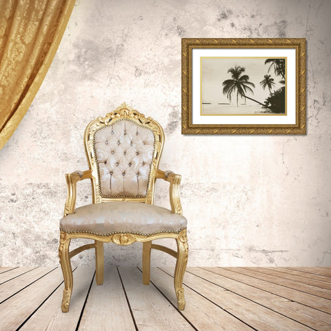 Palm Beach I Gold Ornate Wood Framed Art Print with Double Matting by Wild Apple Portfolio