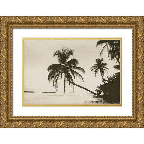 Palm Beach I Gold Ornate Wood Framed Art Print with Double Matting by Wild Apple Portfolio