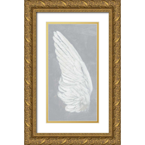 Wings II on Gray Gold Ornate Wood Framed Art Print with Double Matting by Wiens, James