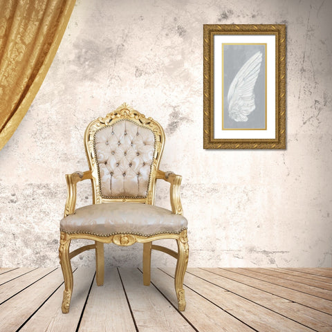 Wings III on Gray Gold Ornate Wood Framed Art Print with Double Matting by Wiens, James