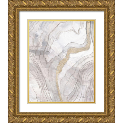 Shimmering Water II Neutral Gold Ornate Wood Framed Art Print with Double Matting by Hristova, Albena