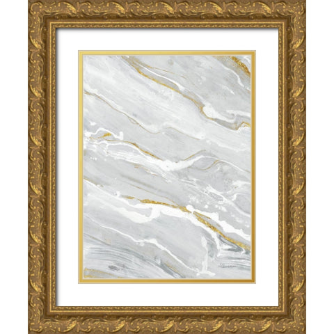 Going with the Flow II Neutral Gold Ornate Wood Framed Art Print with Double Matting by Hristova, Albena