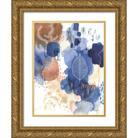 Indigo Bliss II Gold Ornate Wood Framed Art Print with Double Matting by Horn, Laura