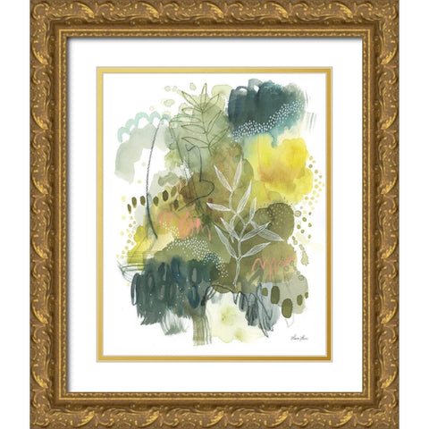 Natures Gold II Gold Ornate Wood Framed Art Print with Double Matting by Horn, Laura