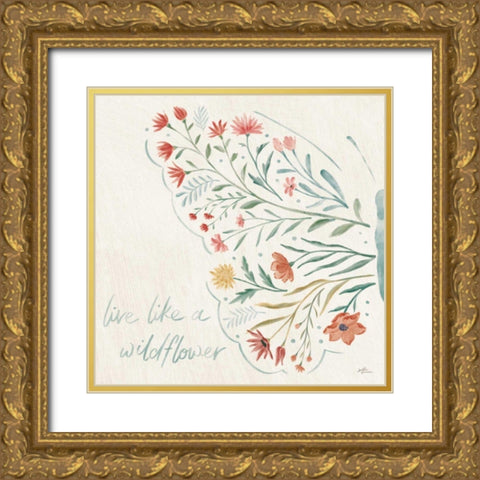 Wildflower Vibes VI Gold Ornate Wood Framed Art Print with Double Matting by Penner, Janelle