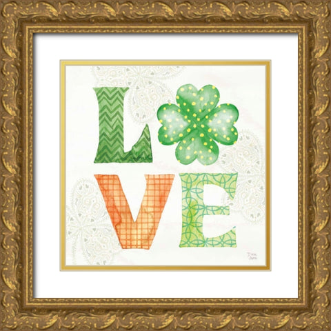 Lucky Charm II Gold Ornate Wood Framed Art Print with Double Matting by June, Dina