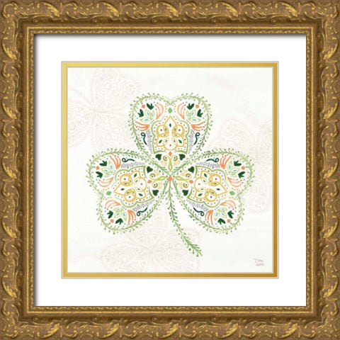 Lucky Charm IV Gold Ornate Wood Framed Art Print with Double Matting by June, Dina