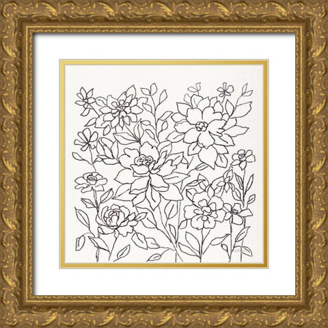 Flower Lace I Gold Ornate Wood Framed Art Print with Double Matting by Vassileva, Silvia