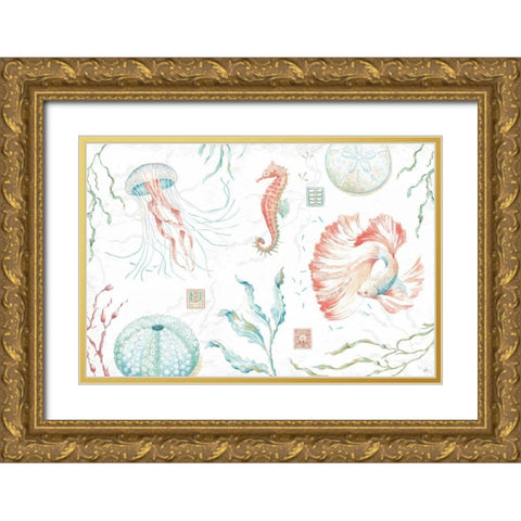 Delicate Sea I Gold Ornate Wood Framed Art Print with Double Matting by Brissonnet, Daphne