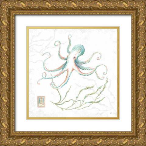 Delicate Sea V Gold Ornate Wood Framed Art Print with Double Matting by Brissonnet, Daphne