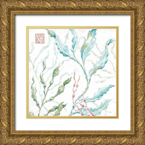 Delicate Sea X Gold Ornate Wood Framed Art Print with Double Matting by Brissonnet, Daphne