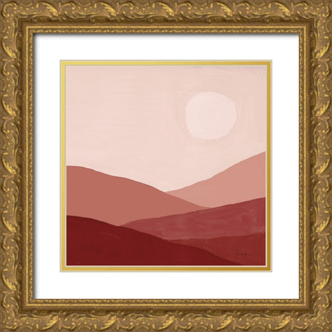 Warm Desert Landscape I Gold Ornate Wood Framed Art Print with Double Matting by Zaman, Farida