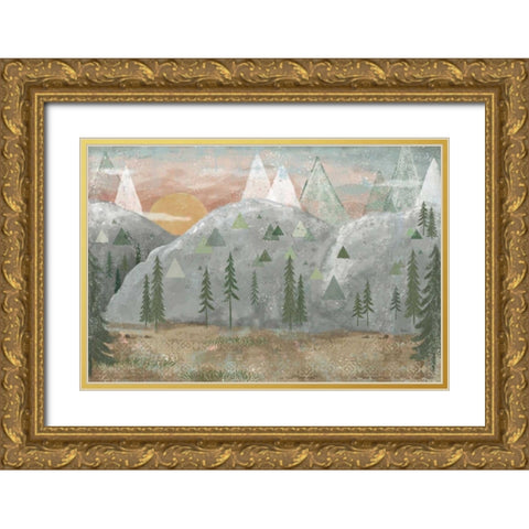 Woodland Forest I Neutral Gold Ornate Wood Framed Art Print with Double Matting by Charron, Veronique