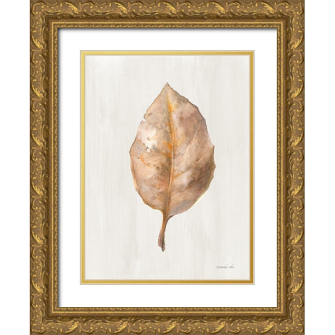 Fallen Leaf II Texture Gold Ornate Wood Framed Art Print with Double Matting by Nai, Danhui