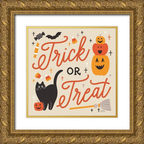 Trick or Treat II with Black Gold Ornate Wood Framed Art Print with Double Matting by Marshall, Laura