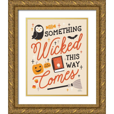 Trick or Treat IV with Black Gold Ornate Wood Framed Art Print with Double Matting by Marshall, Laura