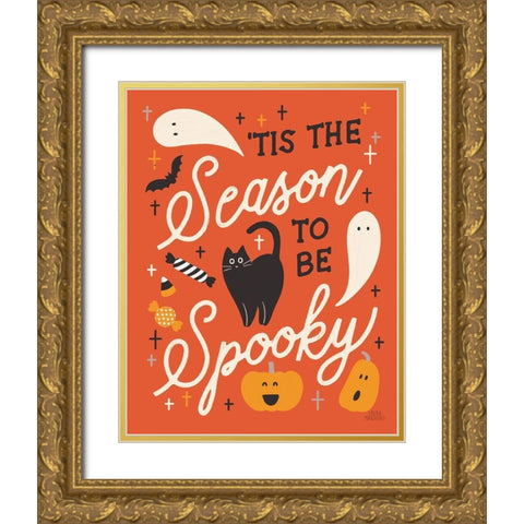 Trick or Treat V with Black Gold Ornate Wood Framed Art Print with Double Matting by Marshall, Laura