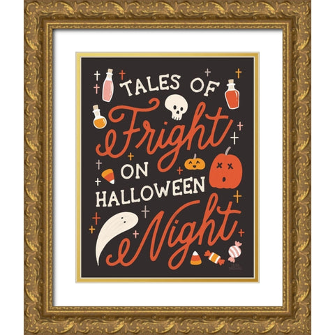 Trick or Treat VII with White Gold Ornate Wood Framed Art Print with Double Matting by Marshall, Laura
