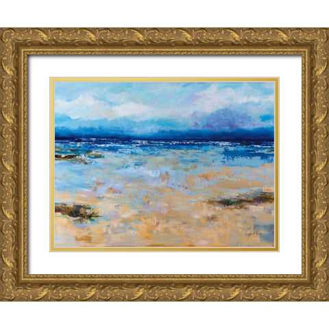 East Beach Gold Ornate Wood Framed Art Print with Double Matting by Vertentes, Jeanette