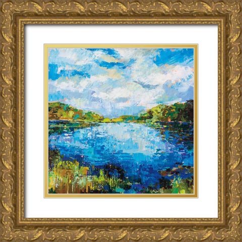 Lakeside Gold Ornate Wood Framed Art Print with Double Matting by Vertentes, Jeanette