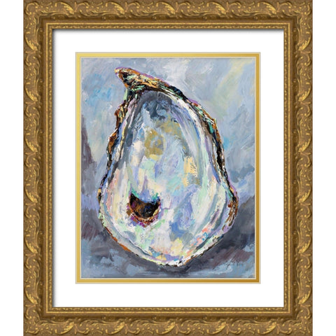 Gray Oyster Gold Ornate Wood Framed Art Print with Double Matting by Vertentes, Jeanette