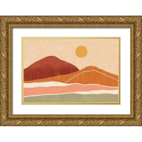 Warmscape I Gold Ornate Wood Framed Art Print with Double Matting by Charron, Veronique