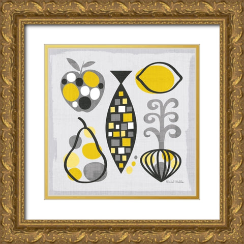 Modern Kitchen Square III Yellow Gold Ornate Wood Framed Art Print with Double Matting by Mullan, Michael