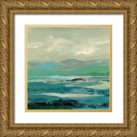 Turquoise Bay II Gold Ornate Wood Framed Art Print with Double Matting by Vassileva, Silvia