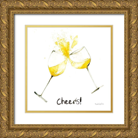 Pop the Cork VI Gold Ornate Wood Framed Art Print with Double Matting by Charro, Mercedes Lopez