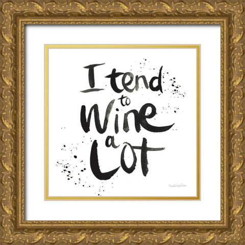 Pop the Cork XIV Gold Ornate Wood Framed Art Print with Double Matting by Charro, Mercedes Lopez