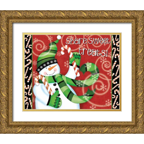 Sweet  Holidays I Gold Ornate Wood Framed Art Print with Double Matting by Charron, Veronique
