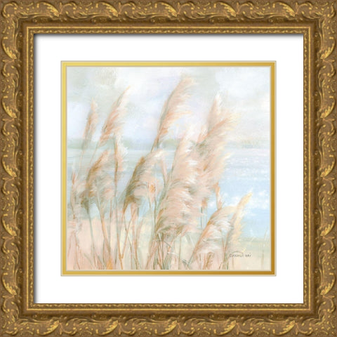 Seaside Pampas Grass Light Crop Gold Ornate Wood Framed Art Print with Double Matting by Nai, Danhui