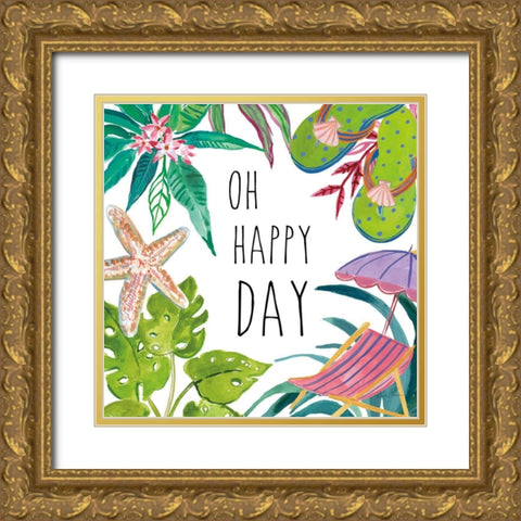 Tropical Home III Gold Ornate Wood Framed Art Print with Double Matting by Zaman, Farida