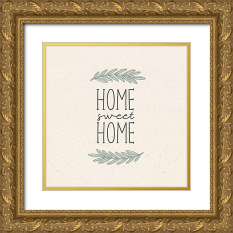 Sweet Home Gold Ornate Wood Framed Art Print with Double Matting by Wild Apple Portfolio