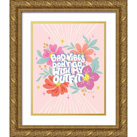 Bad Vibes I Gold Ornate Wood Framed Art Print with Double Matting by Graham, Gia