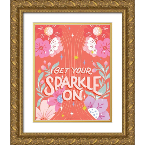 Sparkle I Gold Ornate Wood Framed Art Print with Double Matting by Graham, Gia