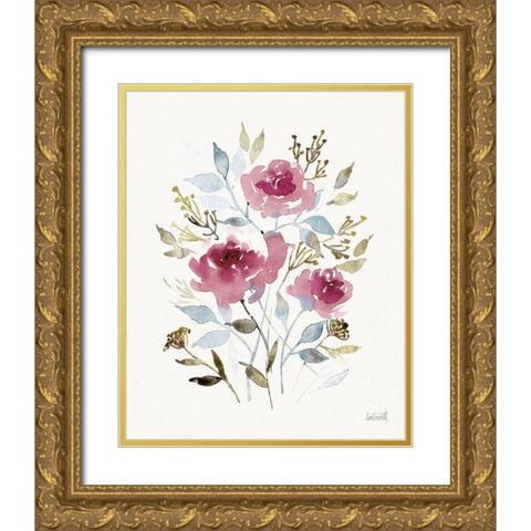 Soft Bouquet II Gold Ornate Wood Framed Art Print with Double Matting by Tavoletti, Anne