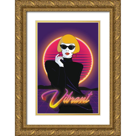 So Eighties I Gold Ornate Wood Framed Art Print with Double Matting by Escalante, Omar