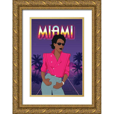 So Eighties II Gold Ornate Wood Framed Art Print with Double Matting by Escalante, Omar